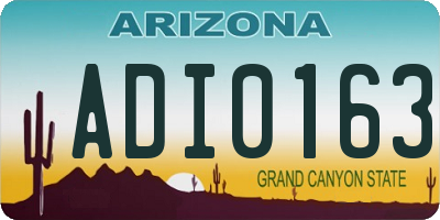 AZ license plate ADI0163
