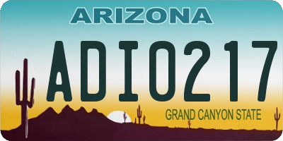 AZ license plate ADI0217