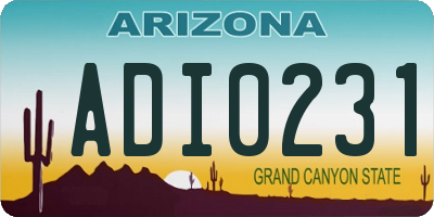 AZ license plate ADI0231