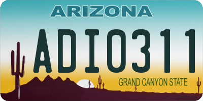AZ license plate ADI0311
