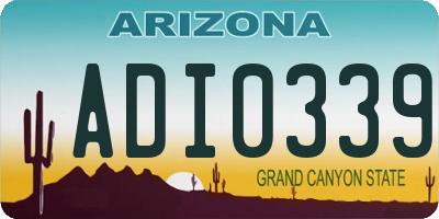 AZ license plate ADI0339