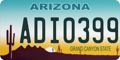 AZ license plate ADI0399