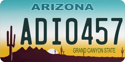 AZ license plate ADI0457