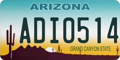 AZ license plate ADI0514