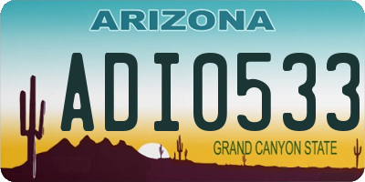 AZ license plate ADI0533