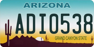 AZ license plate ADI0538