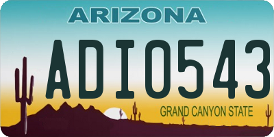 AZ license plate ADI0543