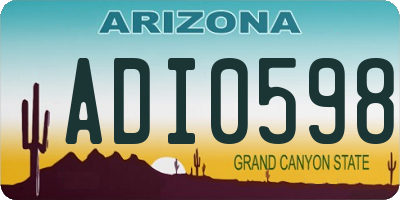 AZ license plate ADI0598