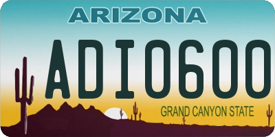 AZ license plate ADI0600
