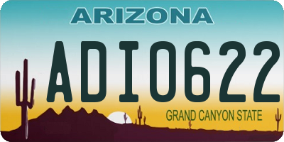 AZ license plate ADI0622