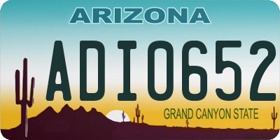 AZ license plate ADI0652