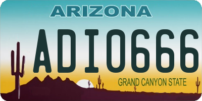 AZ license plate ADI0666