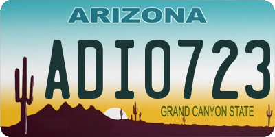AZ license plate ADI0723