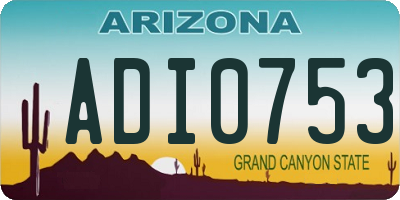AZ license plate ADI0753