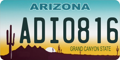 AZ license plate ADI0816