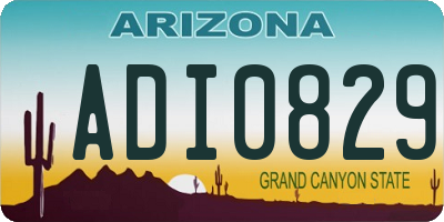 AZ license plate ADI0829