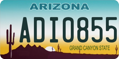AZ license plate ADI0855
