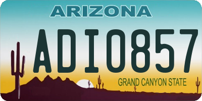 AZ license plate ADI0857