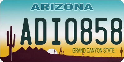 AZ license plate ADI0858