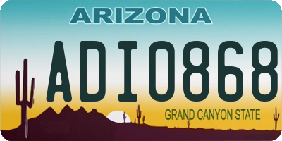 AZ license plate ADI0868