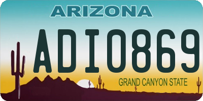 AZ license plate ADI0869