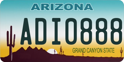 AZ license plate ADI0888