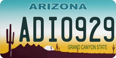 AZ license plate ADI0929
