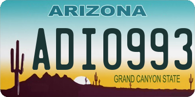 AZ license plate ADI0993