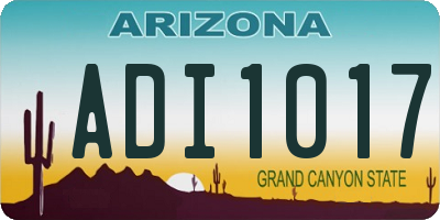 AZ license plate ADI1017