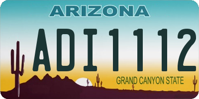 AZ license plate ADI1112