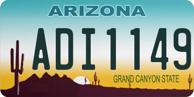 AZ license plate ADI1149