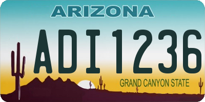 AZ license plate ADI1236