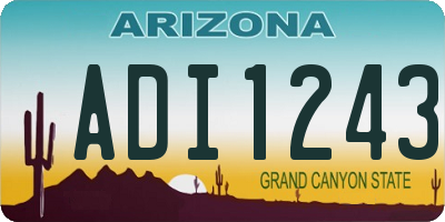 AZ license plate ADI1243