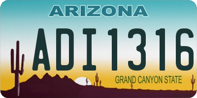 AZ license plate ADI1316