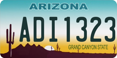 AZ license plate ADI1323