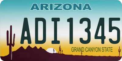 AZ license plate ADI1345