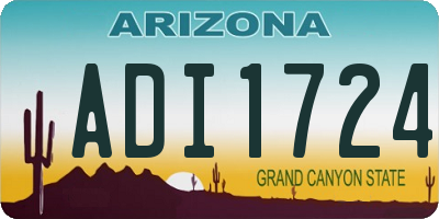 AZ license plate ADI1724