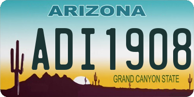 AZ license plate ADI1908