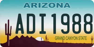 AZ license plate ADI1988