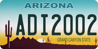 AZ license plate ADI2002