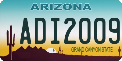 AZ license plate ADI2009