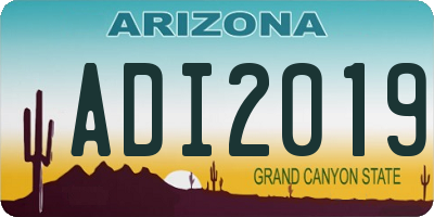 AZ license plate ADI2019