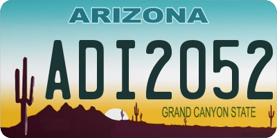 AZ license plate ADI2052