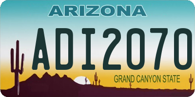 AZ license plate ADI2070