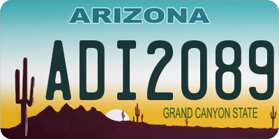 AZ license plate ADI2089