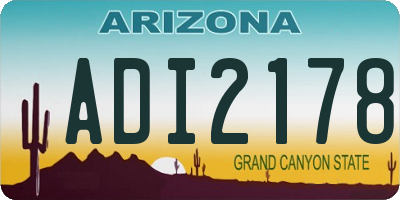 AZ license plate ADI2178