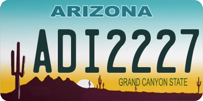 AZ license plate ADI2227