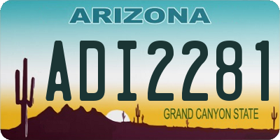 AZ license plate ADI2281