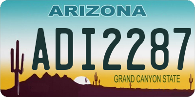 AZ license plate ADI2287
