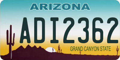 AZ license plate ADI2362